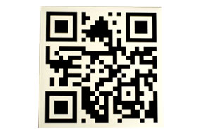 QR Zeefdrukstickers met slit en gestanst. 